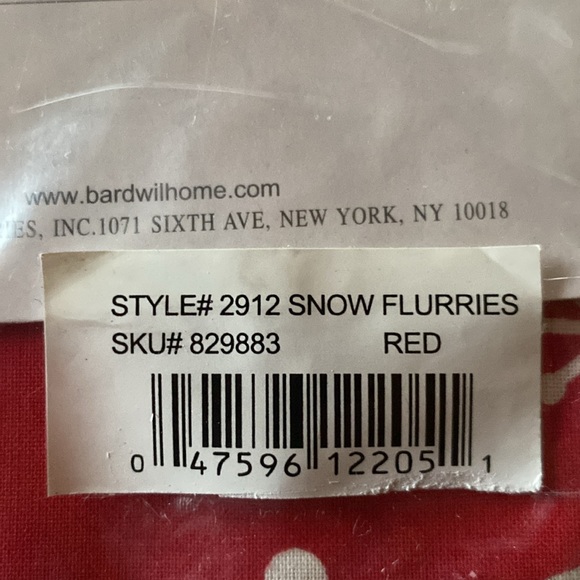 Bardwil Seasons "Snow Flurries" Cotton/Polyester Oblong 60" x 102" NWT - Picture 5 of 7